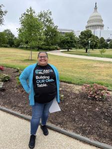 Maggie outside of the US Capitol