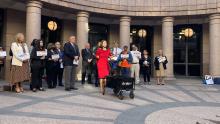 A press conference at the Texas Legislature